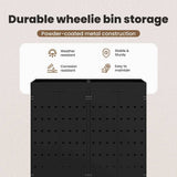 Wheelie Bin Storage for 2 Bins Black 136 x 77,5 x 121,5 cm - Extra Image