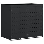 Wheelie Bin Storage for 2 Bins Black 136 x 77,5 x 121,5 cm