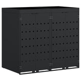 Wheelie Bin Storage for 2 Bins Black 136 x 77,5 x 121,5 cm - Front View