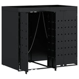Wheelie Bin Storage for 2 Bins Black 136 x 77,5 x 121,5 cm