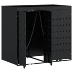 Wheelie Bin Storage for 2 Bins Black 136 x 77,5 x 121,5 cm