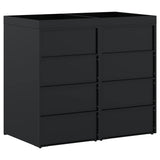 Wheelie Bin Storage for 2 Bins Black 136 x 77,5 x 121,5 cm