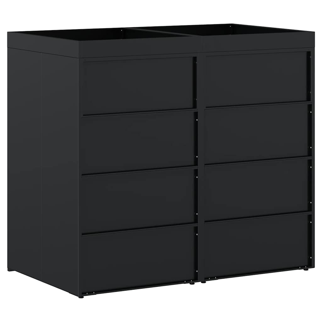 Wheelie Bin Storage for 2 Bins Black 136 x 77,5 x 121,5 cm