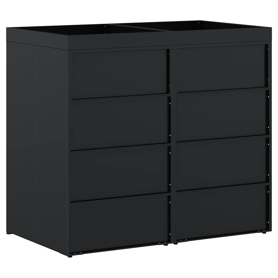 Wheelie Bin Storage for 2 Bins Black 136 x 77,5 x 121,5 cm