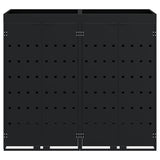 Wheelie Bin Storage for 2 Bins Black 136 x 77,5 x 121,5 cm