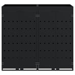 Wheelie Bin Storage for 2 Bins Black 136 x 77,5 x 121,5 cm