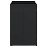 Wheelie Bin Storage for 2 Bins Black 136 x 77,5 x 121,5 cm - Low Angle