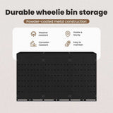 Wheelie Bin Storage for 3 Bins Black 204 x 77,5 x 121,5 cm