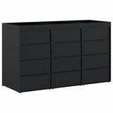 Wheelie Bin Storage for 3 Bins Black 204 x 77,5 x 121,5 cm - Low Angle