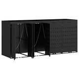 Wheelie Bin Storage for 4 Bins Black 272 x 77,5 x 121,5 cm - 45-Degree Angle