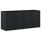 Wheelie Bin Storage for 4 Bins Black 272 x 77,5 x 121,5 cm - Low Angle