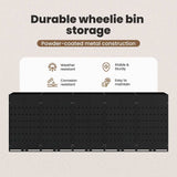 Wheelie Bin Storage for 5 Bins Black 340 x 77,5 x 121,5 cm