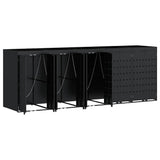 Wheelie Bin Storage for 5 Bins Black 340 x 77,5 x 121,5 cm