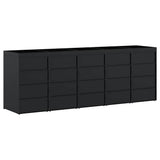Wheelie Bin Storage for 5 Bins Black 340 x 77,5 x 121,5 cm