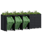 Wheelie Bin Storage for 5 Bins Black 340 x 77,5 x 121,5 cm