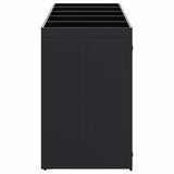 Wheelie Bin Storage for 5 Bins Black 340 x 77,5 x 121,5 cm - Close-Up Angle