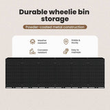 Wheelie Bin Storage for 6 Bins Black 408 x 77,5 x 121,5 cm