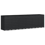 Wheelie Bin Storage for 6 Bins Black 408 x 77,5 x 121,5 cm - Front View