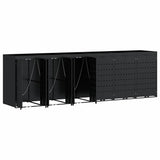 Wheelie Bin Storage for 6 Bins Black 408 x 77,5 x 121,5 cm