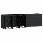 Wheelie Bin Storage for 6 Bins Black 408 x 77,5 x 121,5 cm