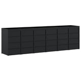 Wheelie Bin Storage for 6 Bins Black 408 x 77,5 x 121,5 cm - Low Angle