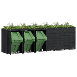 Wheelie Bin Storage for 6 Bins Black 408 x 77,5 x 121,5 cm
