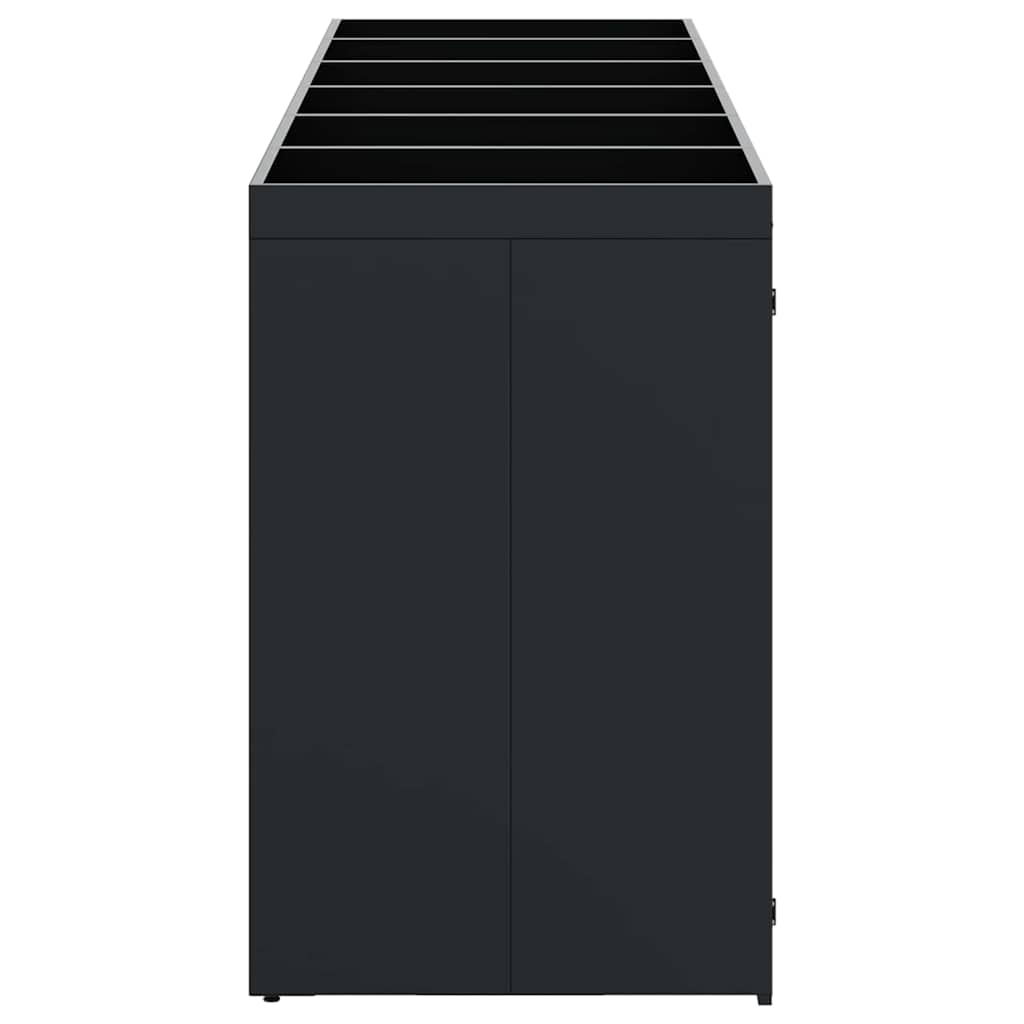 Wheelie Bin Storage for 6 Bins Black 408 x 77,5 x 121,5 cm