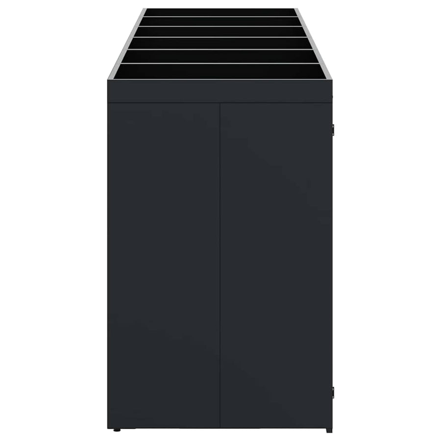 Wheelie Bin Storage for 6 Bins Black 408 x 77,5 x 121,5 cm