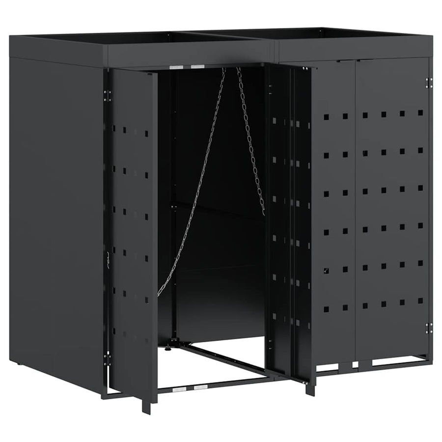 Wheelie Bin Storage for 2 Bins Anthracite 136 x 77,5 x 121,5 cm