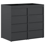 Wheelie Bin Storage for 2 Bins Anthracite 136 x 77,5 x 121,5 cm - Low Angle