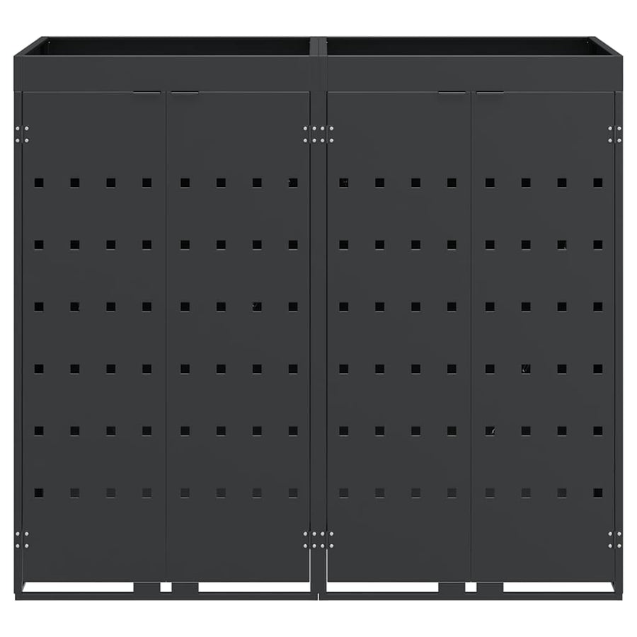 Wheelie Bin Storage for 2 Bins Anthracite 136 x 77,5 x 121,5 cm