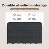 Wheelie Bin Storage for 3 Bins Anthracite 204 x 77,5 x 121,5 cm - Extra Image