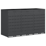 Wheelie Bin Storage for 3 Bins Anthracite 204 x 77,5 x 121,5 cm - Front View