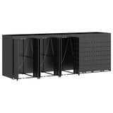 Wheelie Bin Storage for 5 Bins Anthracite 340 x 77,5 x 121,5 cm - Rear View