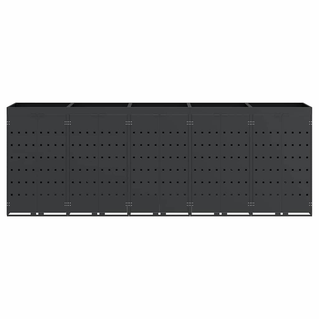 Wheelie Bin Storage for 5 Bins Anthracite 340 x 77,5 x 121,5 cm