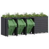 Wheelie Bin Storage for 5 Bins Anthracite 340 x 77,5 x 121,5 cm - Side View
