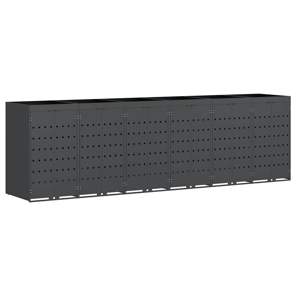 Wheelie Bin Storage for 6 Bins Anthracite 408 x 77,5 x 121,5 cm