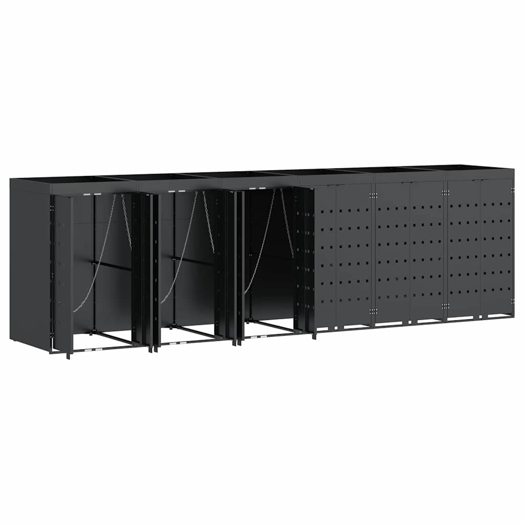 Wheelie Bin Storage for 6 Bins Anthracite 408 x 77,5 x 121,5 cm