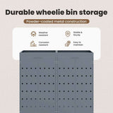 Wheelie Bin Storage for 2 Bins Light Grey 136 x 77,5 x 121,5 cm
