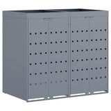 Wheelie Bin Storage for 2 Bins Light Grey 136 x 77,5 x 121,5 cm - Front View