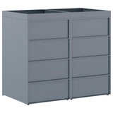 Wheelie Bin Storage for 2 Bins Light Grey 136 x 77,5 x 121,5 cm - Low Angle