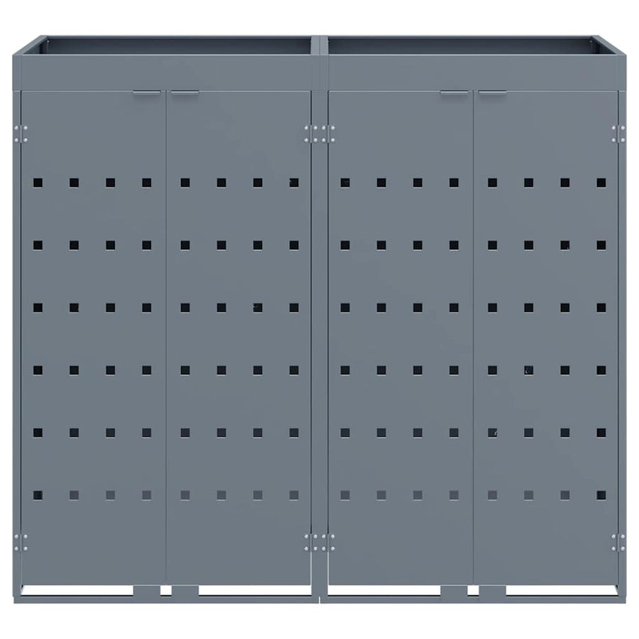 Wheelie Bin Storage for 2 Bins Light Grey 136 x 77,5 x 121,5 cm