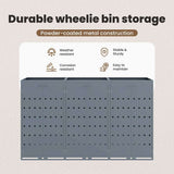 Wheelie Bin Storage for 3 Bins Light Grey 204 x 77,5 x 121,5 cm - Extra Image