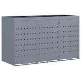Wheelie Bin Storage for 3 Bins Light Grey 204 x 77,5 x 121,5 cm - Front View