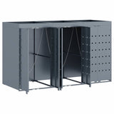 Wheelie Bin Storage for 3 Bins Light Grey 204 x 77,5 x 121,5 cm - Rear View