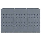 Wheelie Bin Storage for 3 Bins Light Grey 204 x 77,5 x 121,5 cm