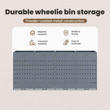 Wheelie Bin Storage for 4 Bins Light Grey 272 x 77,5 x 121,5 cm