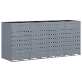 Wheelie Bin Storage for 4 Bins Light Grey 272 x 77,5 x 121,5 cm - Front View