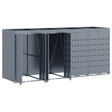 Wheelie Bin Storage for 4 Bins Light Grey 272 x 77,5 x 121,5 cm - 45-Degree Angle