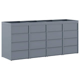 Wheelie Bin Storage for 4 Bins Light Grey 272 x 77,5 x 121,5 cm - Low Angle